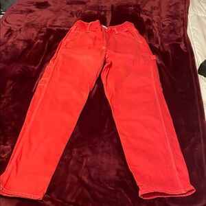 BDG Scarlet Red/ orange Cargo Style Jeans 26” waist Nice and Mint!